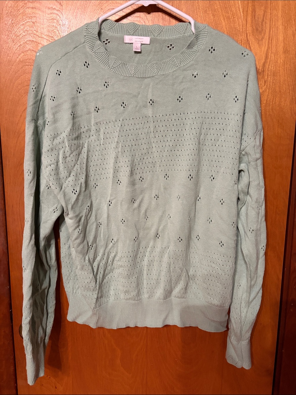 LC Lauren Conrad Pastel Sage Knit Sweater